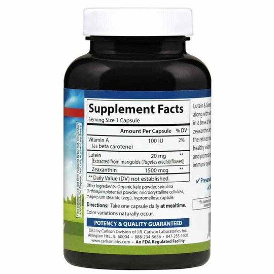 Lutein & Greens 20 Mg, Carlson Labs